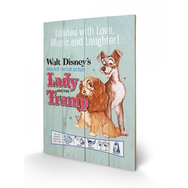  Lady And The Tramp Wooden Picture Disney