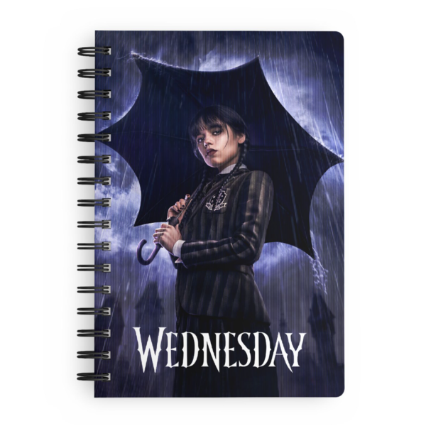 Wednesday Addams 3D Rain Effect A5 Notebook