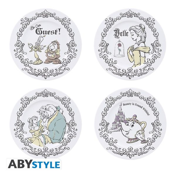 Platos Porcelana Set La Bella y La Bestia Disney