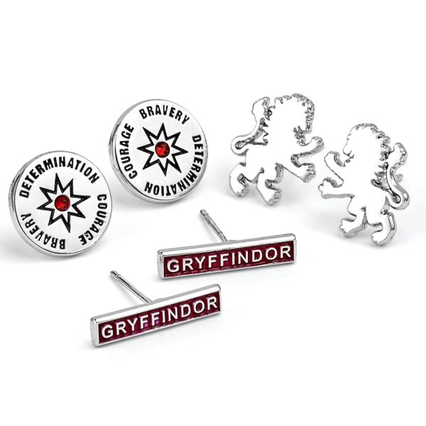 Gryffindor Set of Three Earrings Wizarding World