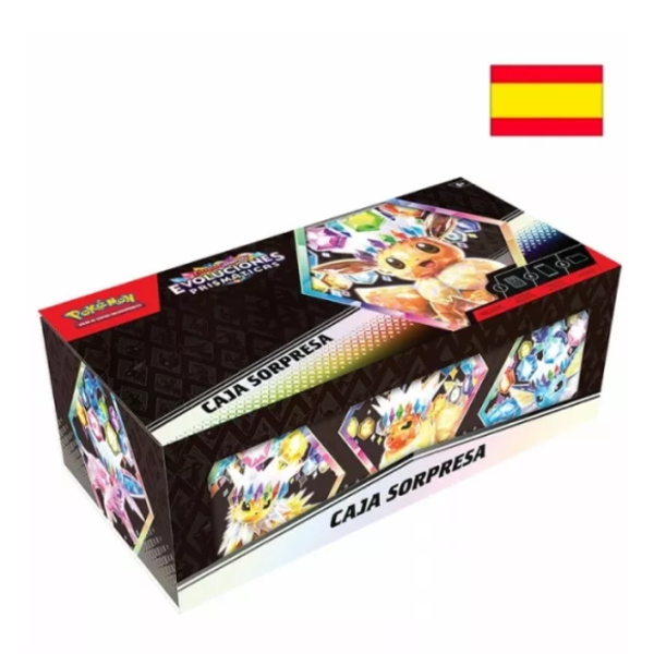 Caja Sorpresa SV8.5 Pokémon TCG Escarlata y Púrpura Evoluciones Prismáticas (Español)