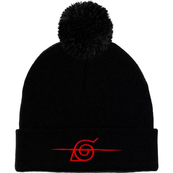 Gorro Beanie Negro Simbolo Konoha Nukenin Naruto