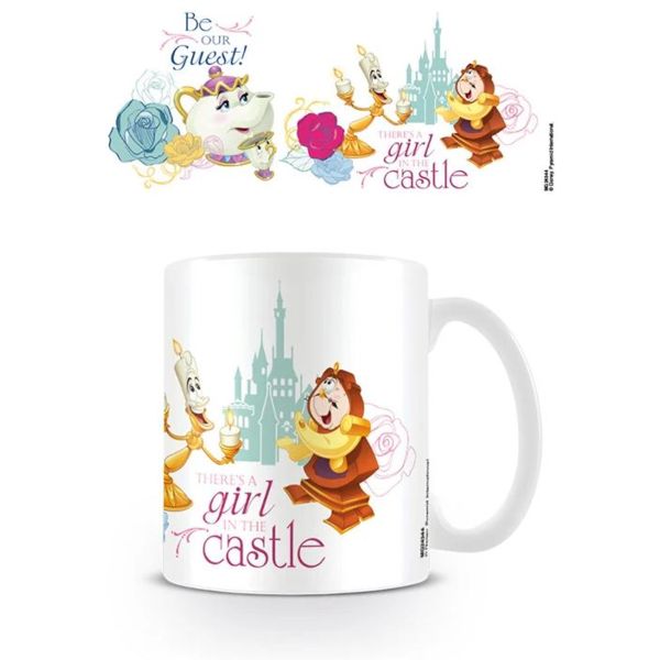 Taza Chip Mrs Pots Lumiere y Din Don La Bella y La Bestia Disney 300 ml