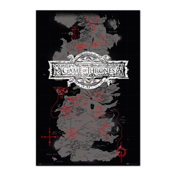Poster Mapa Juego de Tronos 91,5 x 61 cms