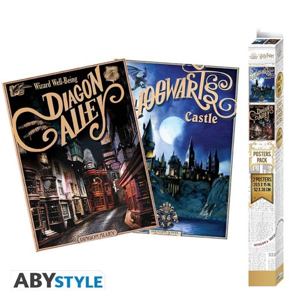 Poster Callejón Diagon y Castillo Hogwarts Set 