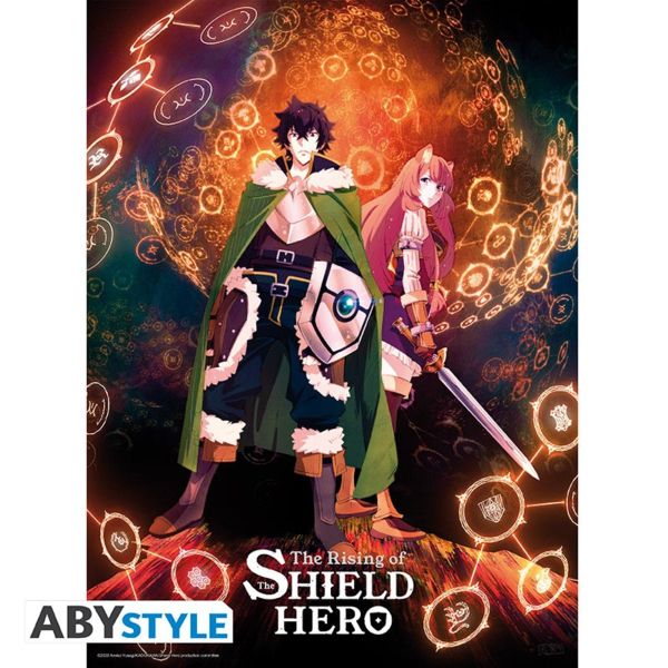 Poster Naofumi y Raphtalia The Rising Of The Shield Hero 52 x 38 cms