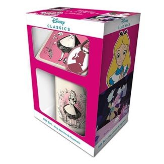 Alice in Wonderland Mug, Keychain and Coaster Set Disney Vintage
