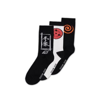 Calcetines Sasuke Symbol Naruto Shippuden Pack 3 Talla 43-46