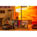 Original Illustration 1/64 Paper Model Kit 1/64 Gas Station 11 cm (re-run)